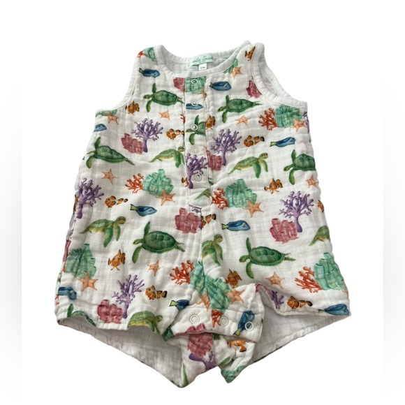 Nola Tawk Just Keep Swimming Organic Shortall in size 0 to 3 months - Picture 3 of 5